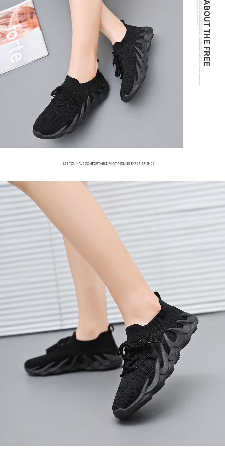 New volcanic shoes new autumn mesh sock mouth breathable women's sports shoes