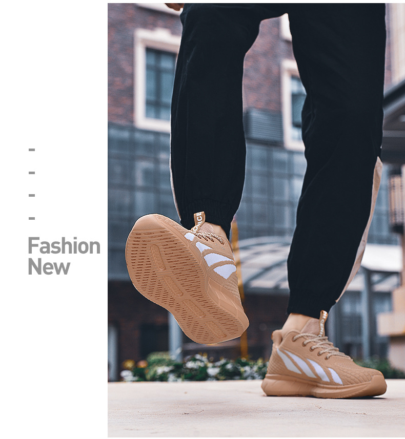 New mesh comfortable thick bottom low top lace up sports and leisure shoes in autumn