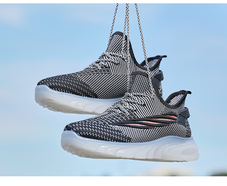 2021 new flying woven sneakers women's Rainbow bottom breathable casual running women's shoes