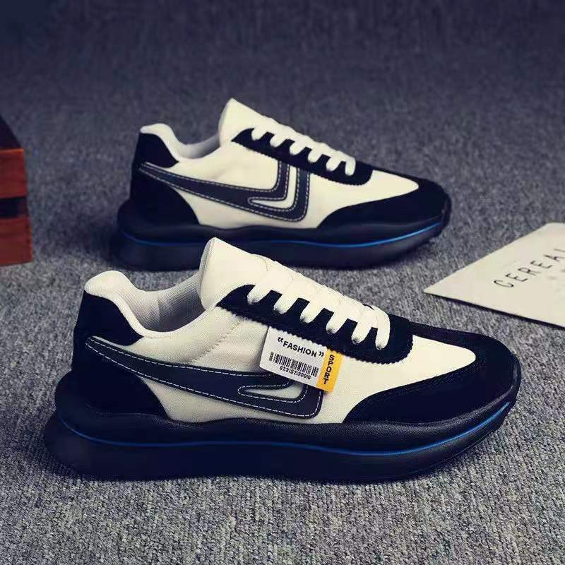 Spring thick soled men's shoes 2021 autumn new sports shoes men's lint small white shoes men's shoes