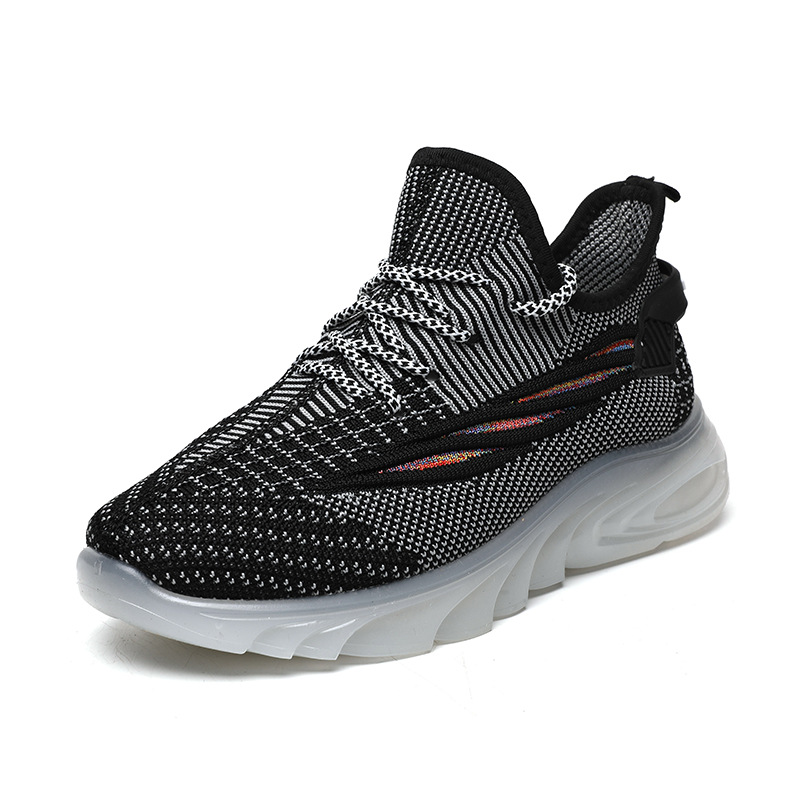 New flying woven sneakers women's Rainbow bottom breathable casual running shoes
