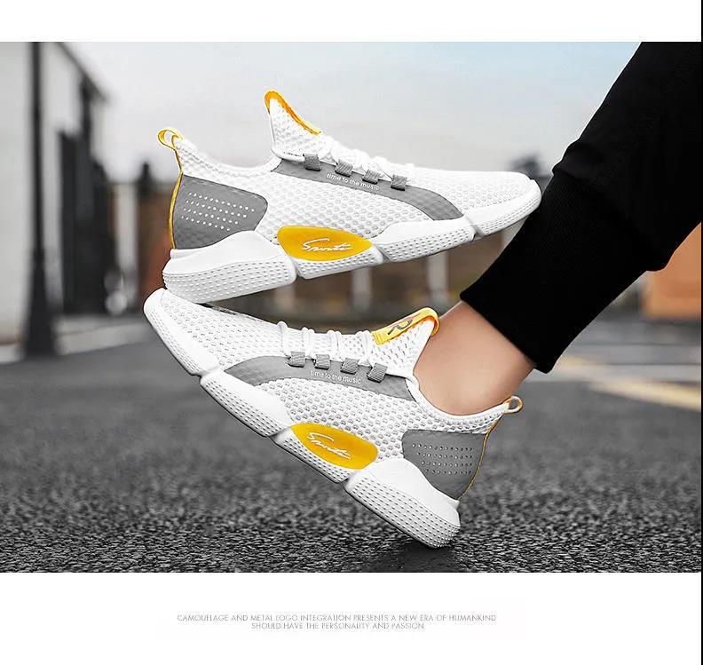 Men's sports breathable casual shoes flying woven mesh running shoes wholesale
