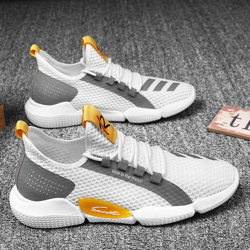 Men's sports breathable casual shoes flying woven mesh running shoes wholesale