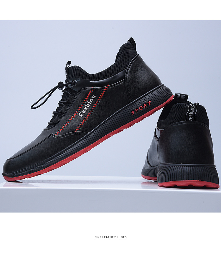 Spot black injection molding shoes leisure men's textile low top round head men's comfortable sports shoes