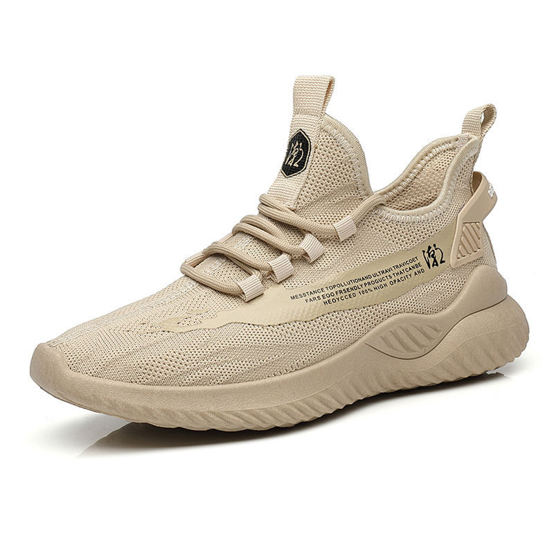 Flying woven men's shoes 2021 lightweight breathable soft sole men's casual sports shoes