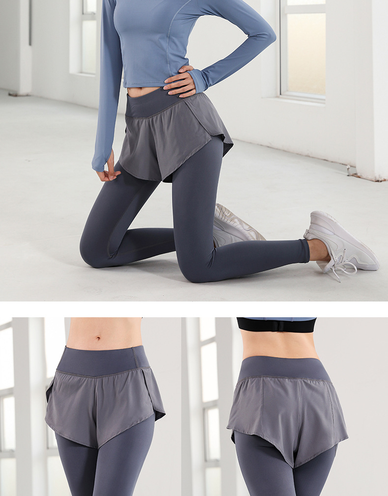 Yoga Pants women fake two invisible pocket basketball tights sports fitness running pants women