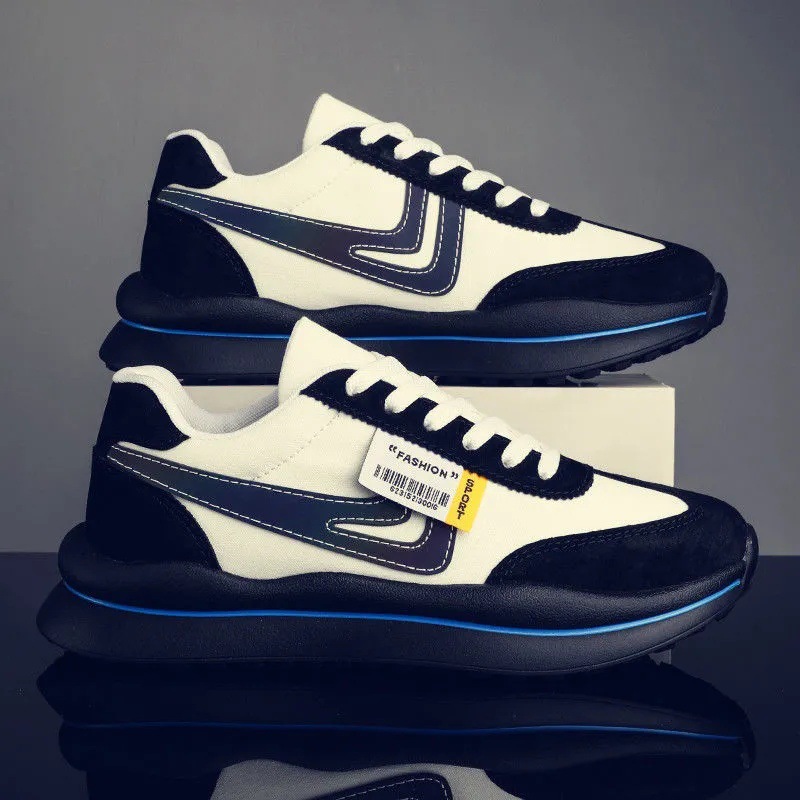 Spring thick soled men's shoes 2021 autumn new sports shoes men's lint small white shoes men's shoes
