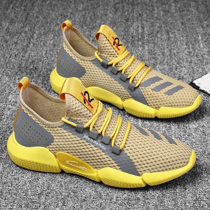 Men's sports breathable casual shoes flying woven mesh running shoes wholesale