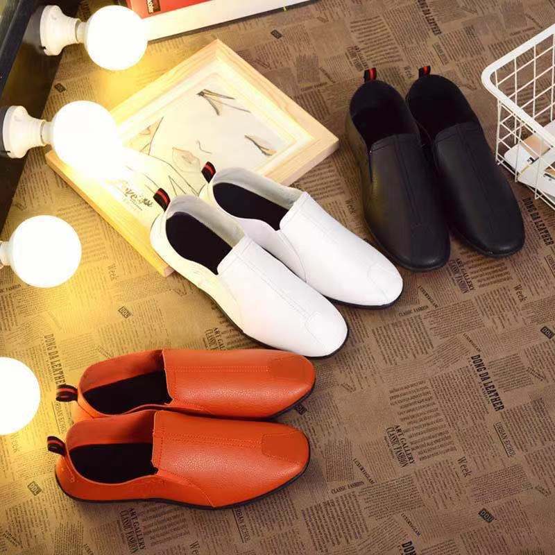 New men's casual shoes men's shoes low top Doudou shoes soft flat leather shoes