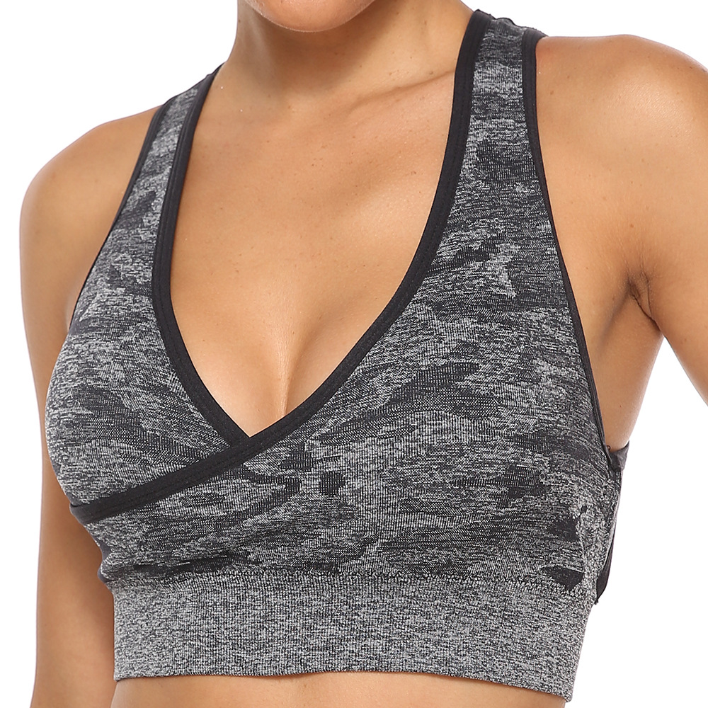 Nylon yoga clothes camouflage sports running fitness sexy bra underwear wholesale