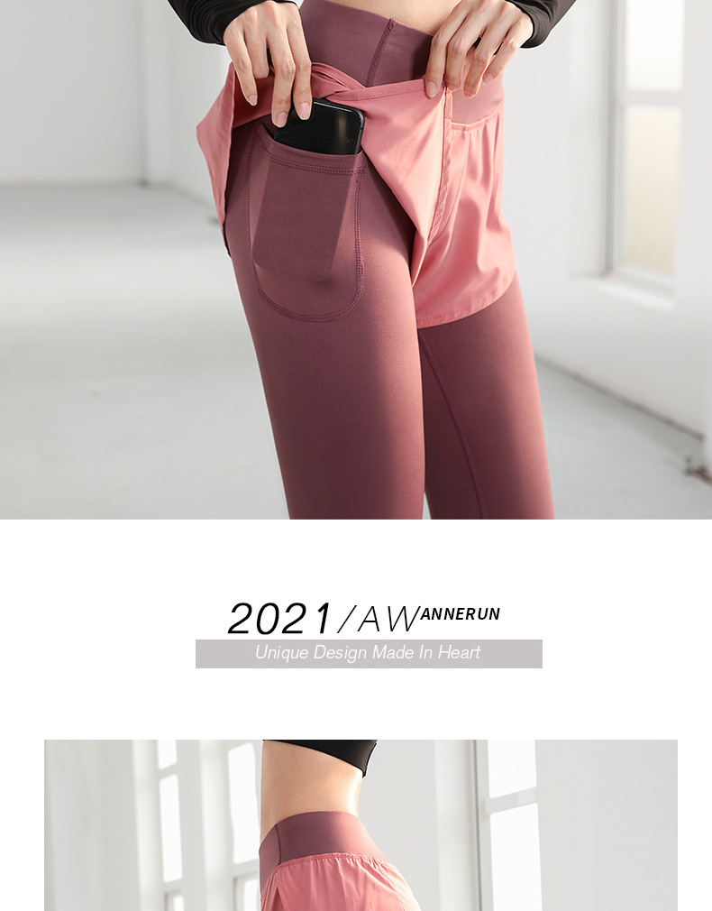 Yoga Pants women fake two invisible pocket basketball tights sports fitness running pants women