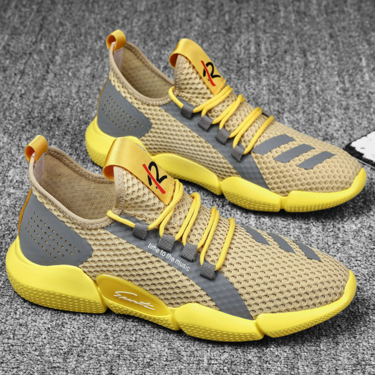 Men's sports breathable casual shoes flying woven mesh running shoes wholesale