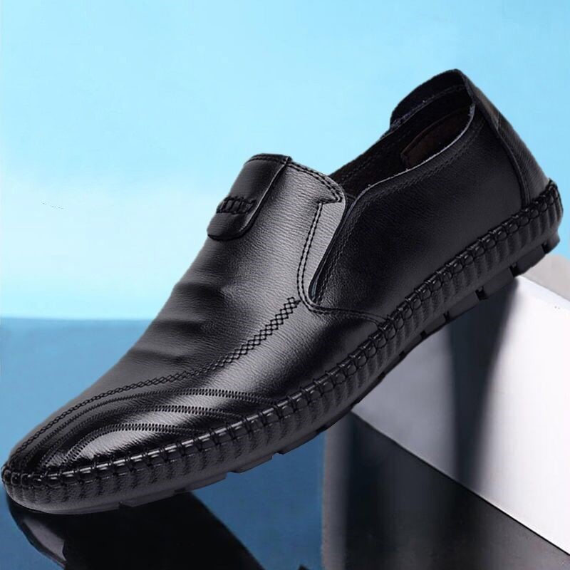 2021 winter casual men's shoes spring and autumn leather shoes soft leather Doudou shoes