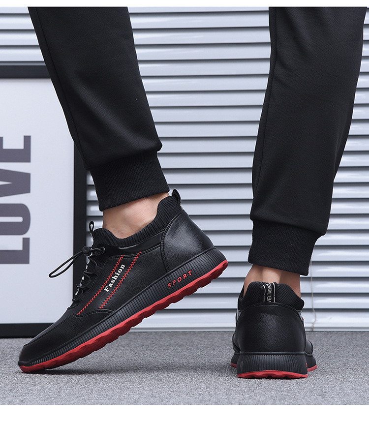 Spot black injection molding shoes leisure men's textile low top round head men's comfortable sports shoes