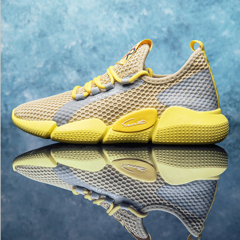 Men's sports breathable casual shoes flying woven mesh running shoes wholesale