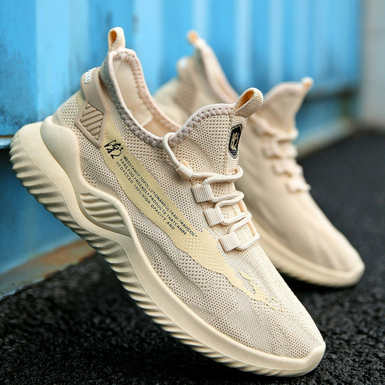 Flying woven men's shoes 2021 lightweight breathable soft sole men's casual sports shoes
