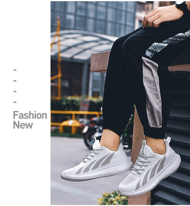 New mesh comfortable thick bottom low top lace up sports and leisure shoes in autumn