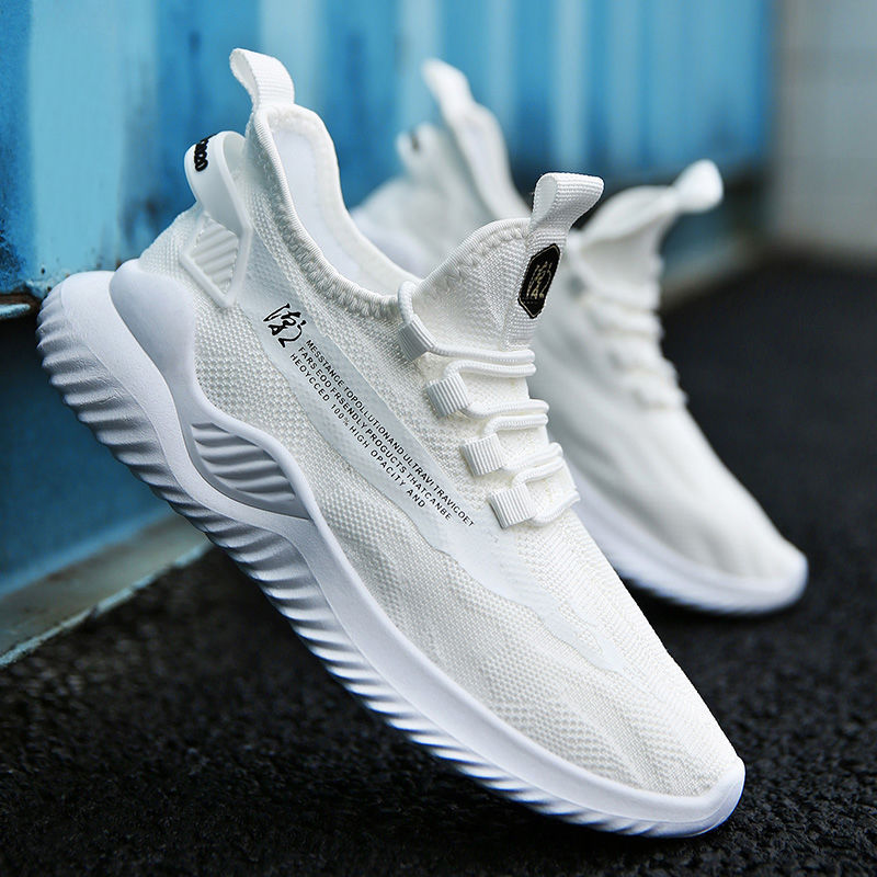 Men's shoes net red casual casual white shoes trend Korean thick soled shoes