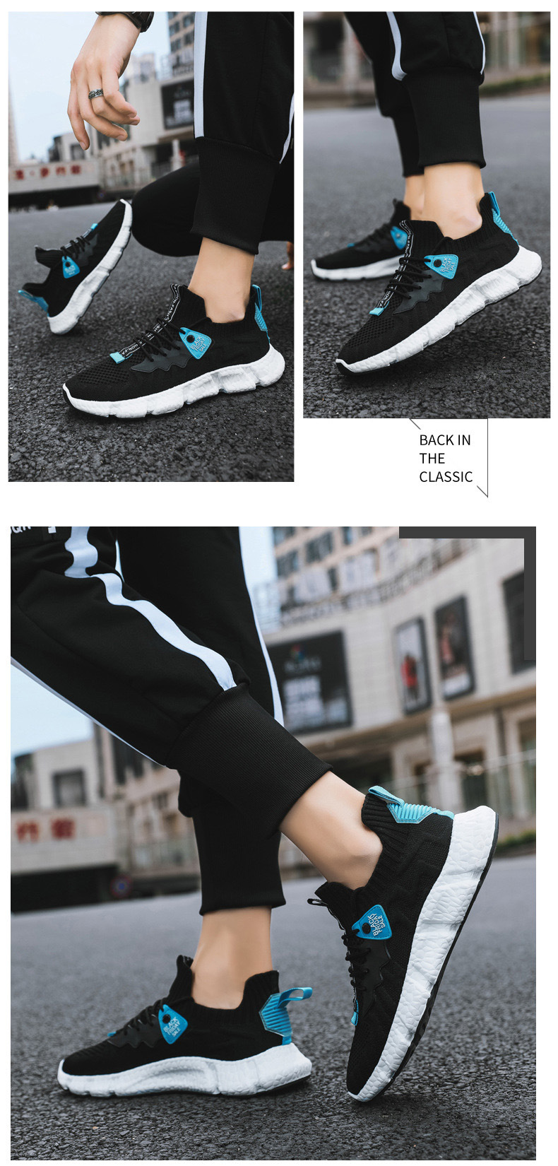 Sports shoes men's casual shoes 2021 autumn new flying woven shoes tidal shoes fashion soft soled running shoes