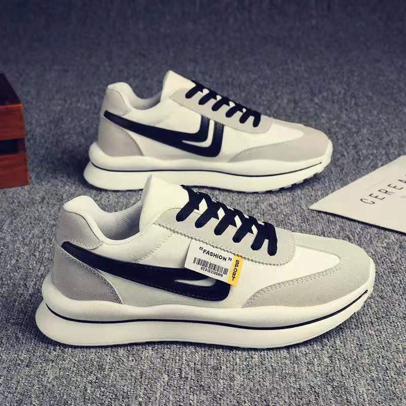 Spring thick soled men's shoes 2021 autumn new sports shoes men's lint small white shoes men's shoes