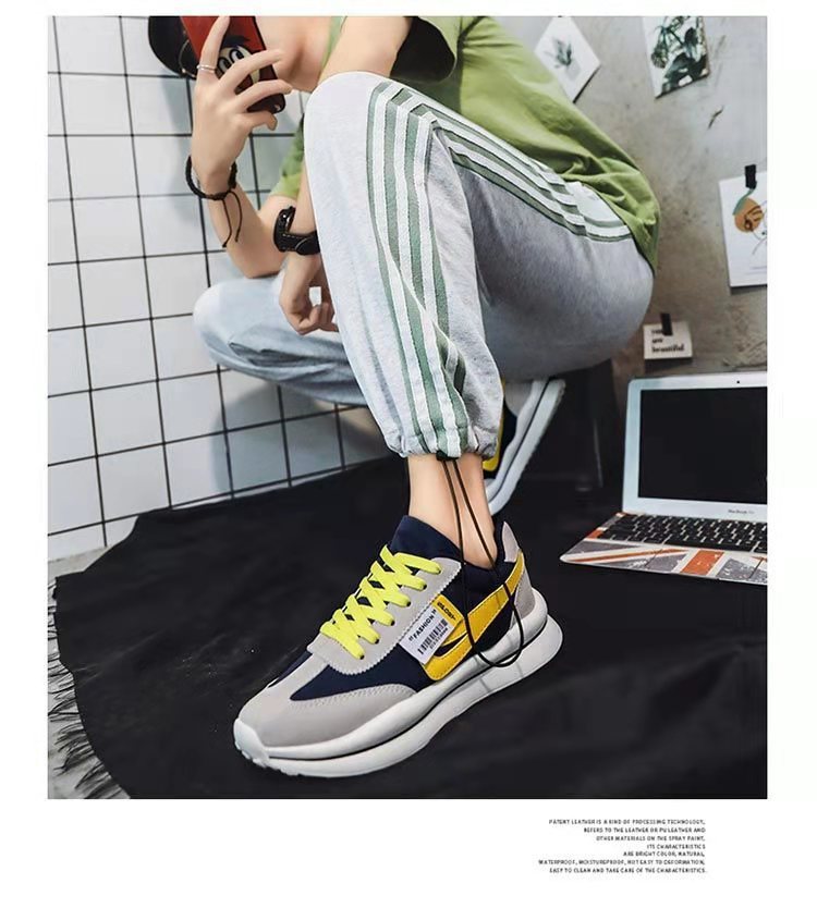 Spring thick soled men's shoes 2021 autumn new sports shoes men's lint small white shoes men's shoes