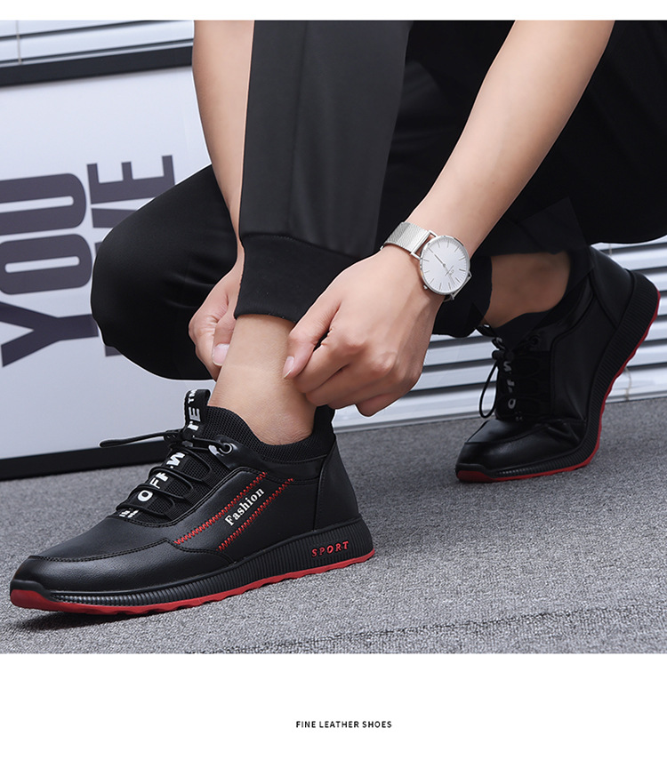 Spot black injection molding shoes leisure men's textile low top round head men's comfortable sports shoes