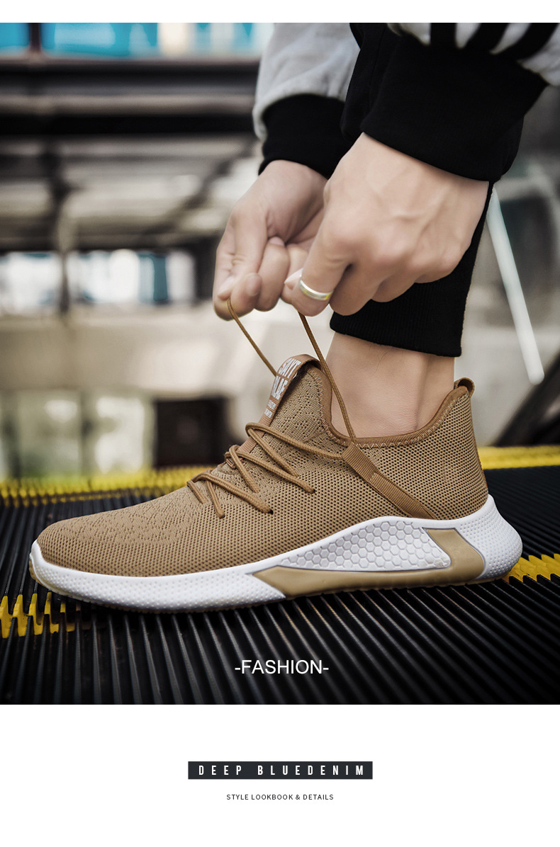 2021 new sports shoes men's trend breathable men's casual shoes running mesh men's shoes