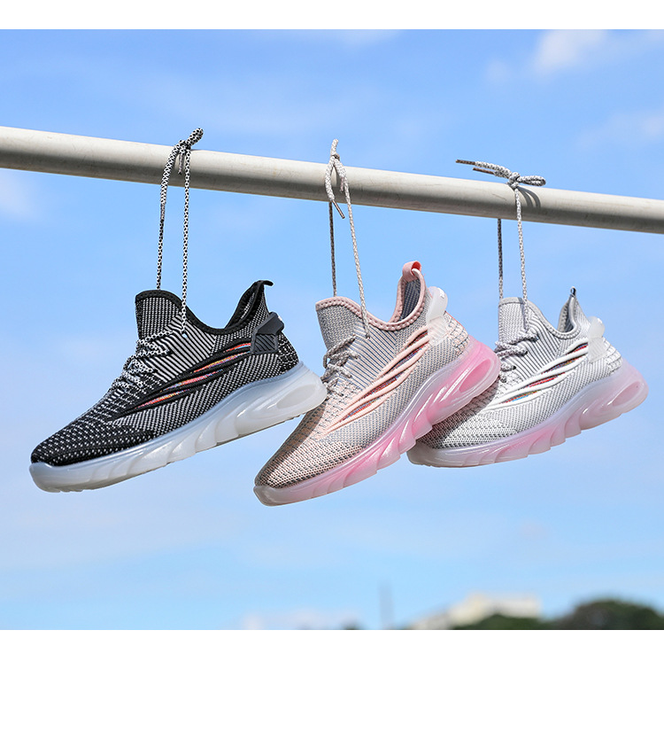 2021 new flying woven sneakers women's Rainbow bottom breathable casual running women's shoes
