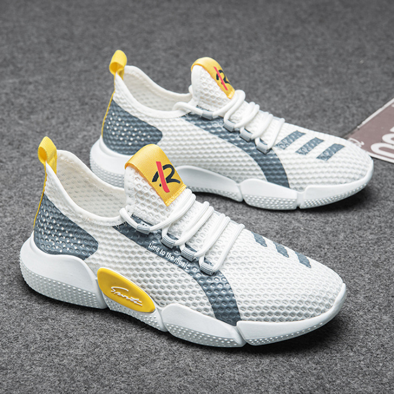 Men's sports breathable casual shoes flying woven mesh running shoes wholesale