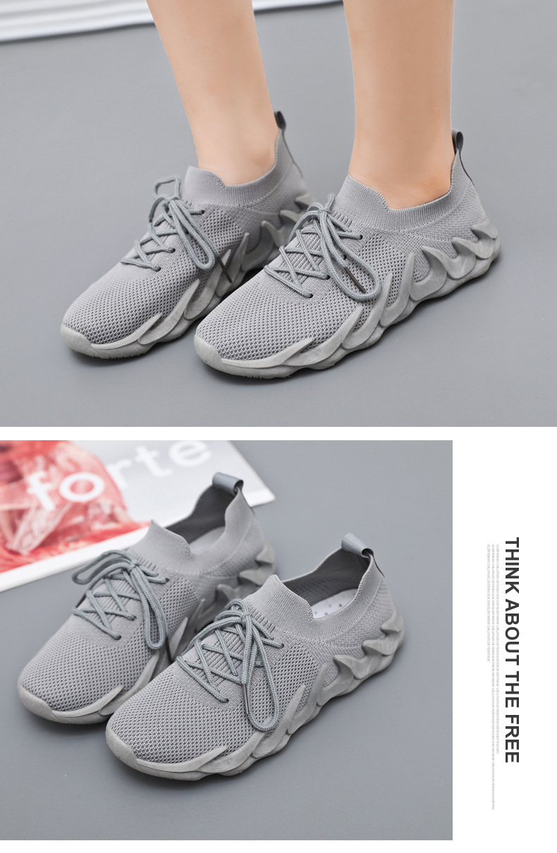 New volcanic shoes new autumn mesh sock mouth breathable women's sports shoes