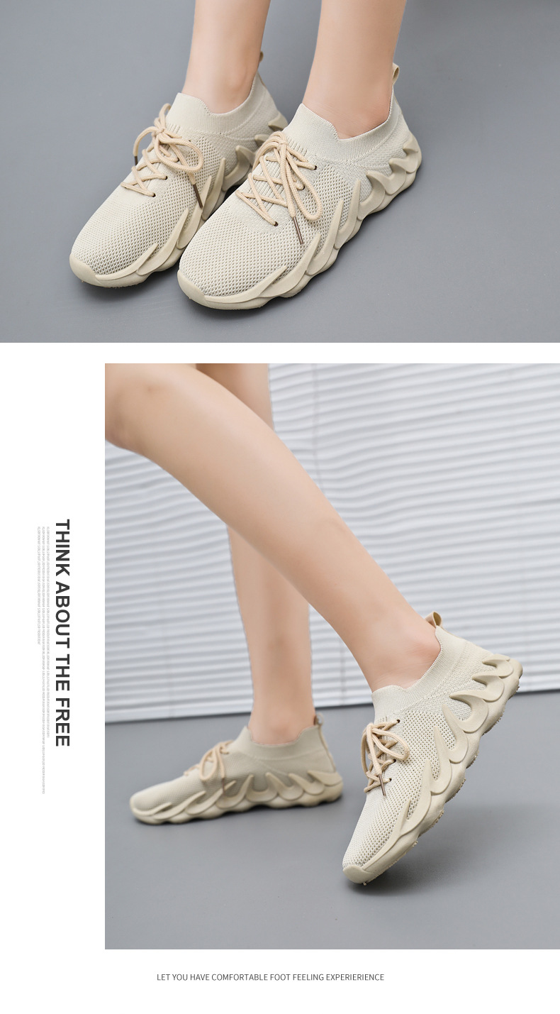 New volcanic shoes new autumn mesh sock mouth breathable women's sports shoes