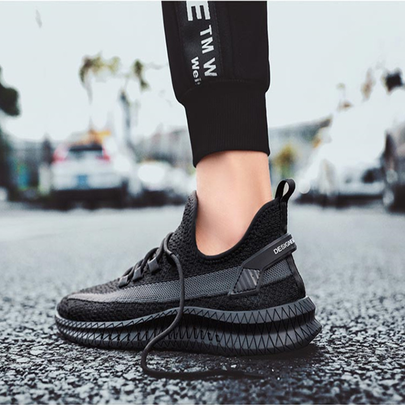 Men's sports casual board shoes running flying woven board shoes