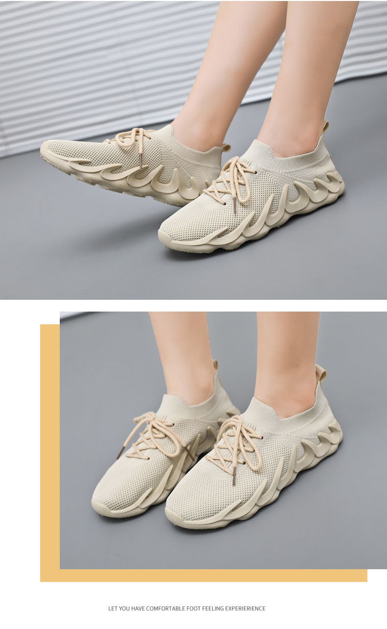 New volcanic shoes new autumn mesh sock mouth breathable women's sports shoes