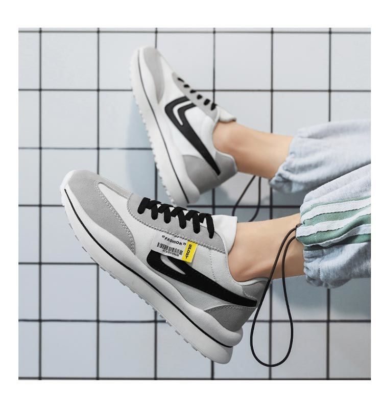 Spring thick soled men's shoes 2021 autumn new sports shoes men's lint small white shoes men's shoes