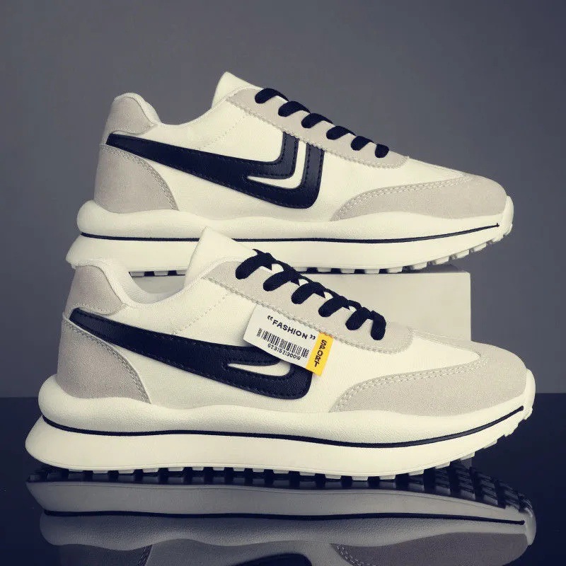 Spring thick soled men's shoes 2021 autumn new sports shoes men's lint small white shoes men's shoes