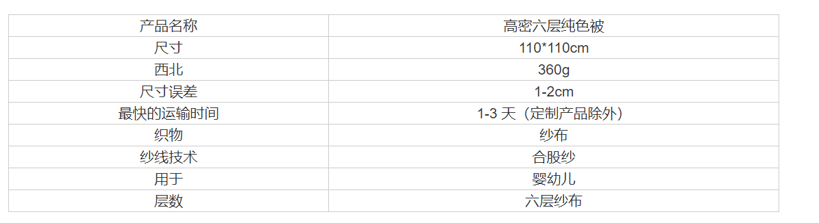 高品质 6 层纱布 100% 棉织物婴儿被