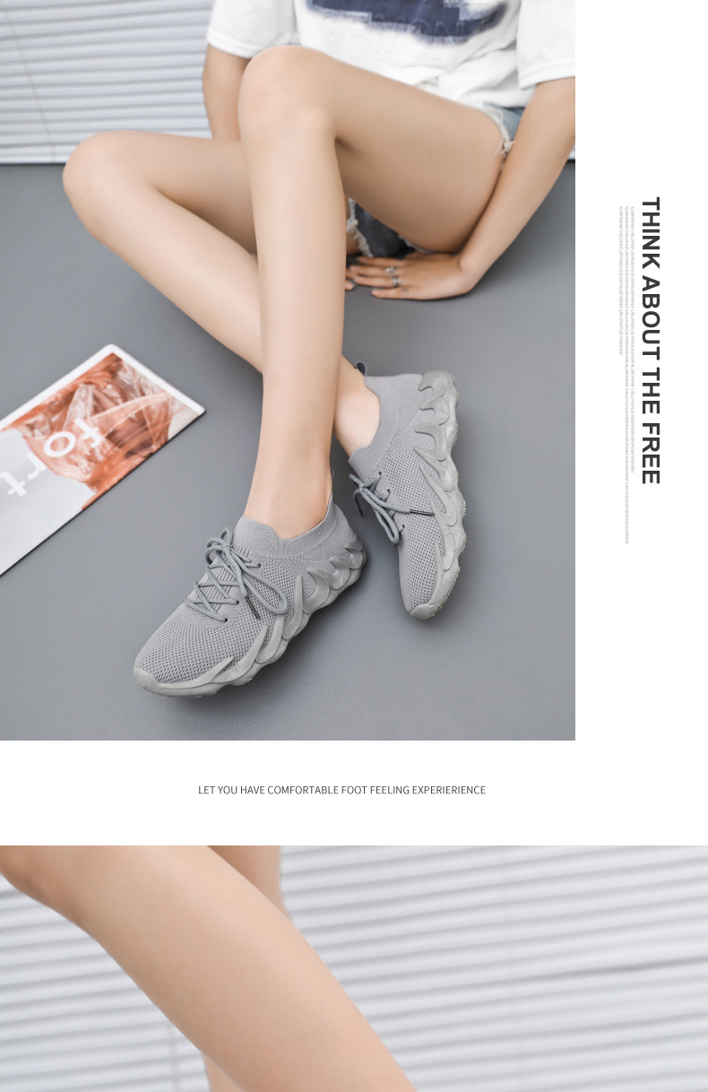 New volcanic shoes new autumn mesh sock mouth breathable women's sports shoes
