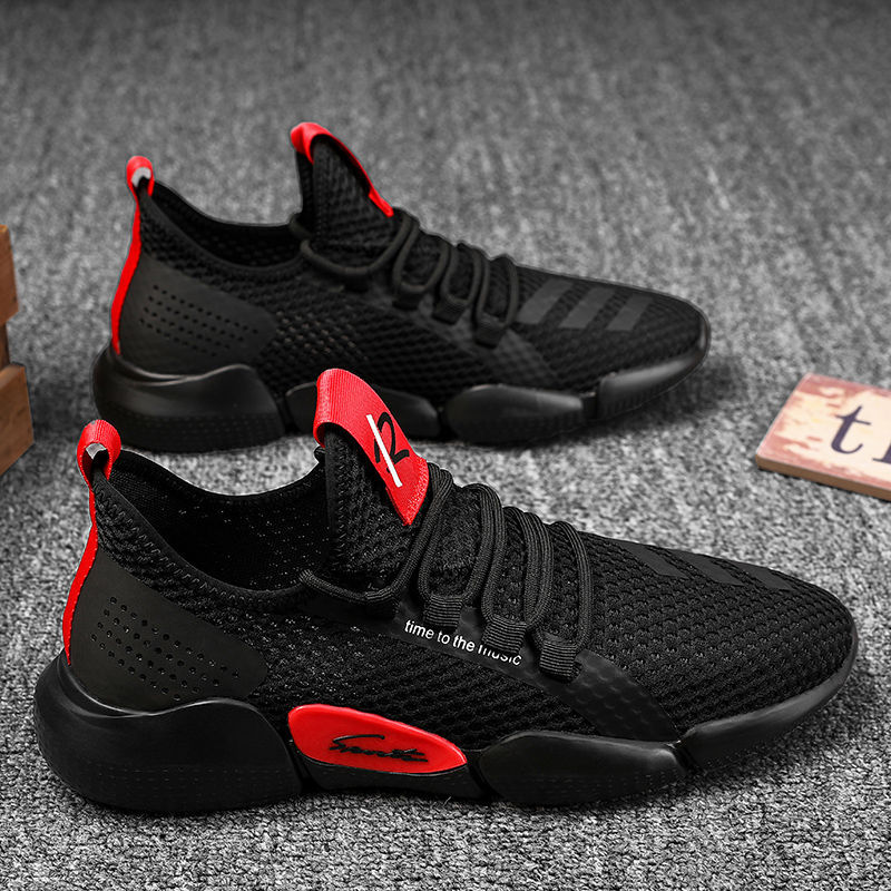 Men's sports breathable casual shoes flying woven mesh running shoes wholesale