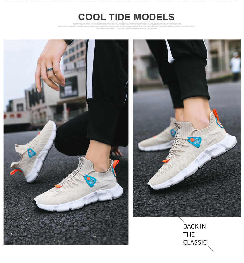 Sports shoes men's casual shoes 2021 autumn new flying woven shoes tidal shoes fashion soft soled running shoes