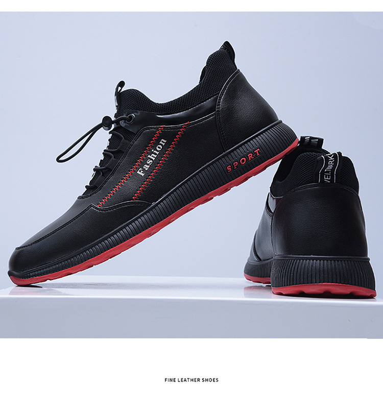 Spot black injection molding shoes leisure men's textile low top round head men's comfortable sports shoes