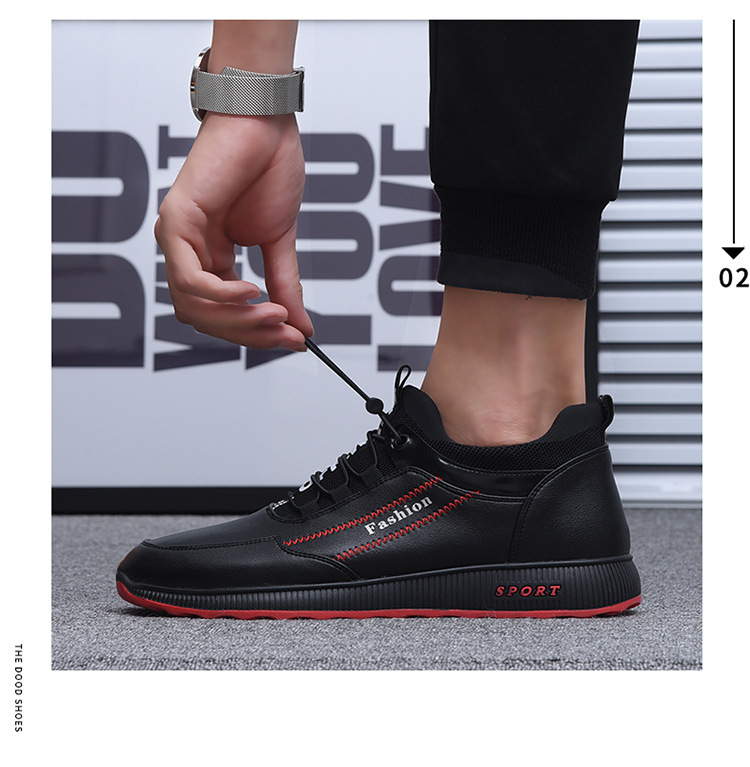 Spot black injection molding shoes leisure men's textile low top round head men's comfortable sports shoes