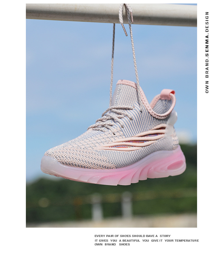 2021 new flying woven sneakers women's Rainbow bottom breathable casual running women's shoes