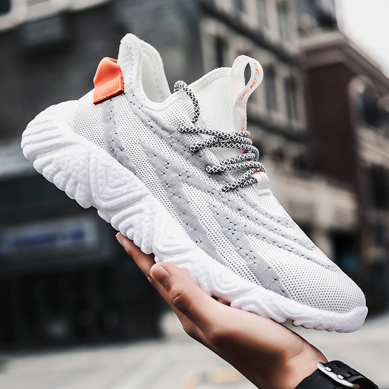 New cross-border men's shoes flying popcorn sports breathable casual running shoes