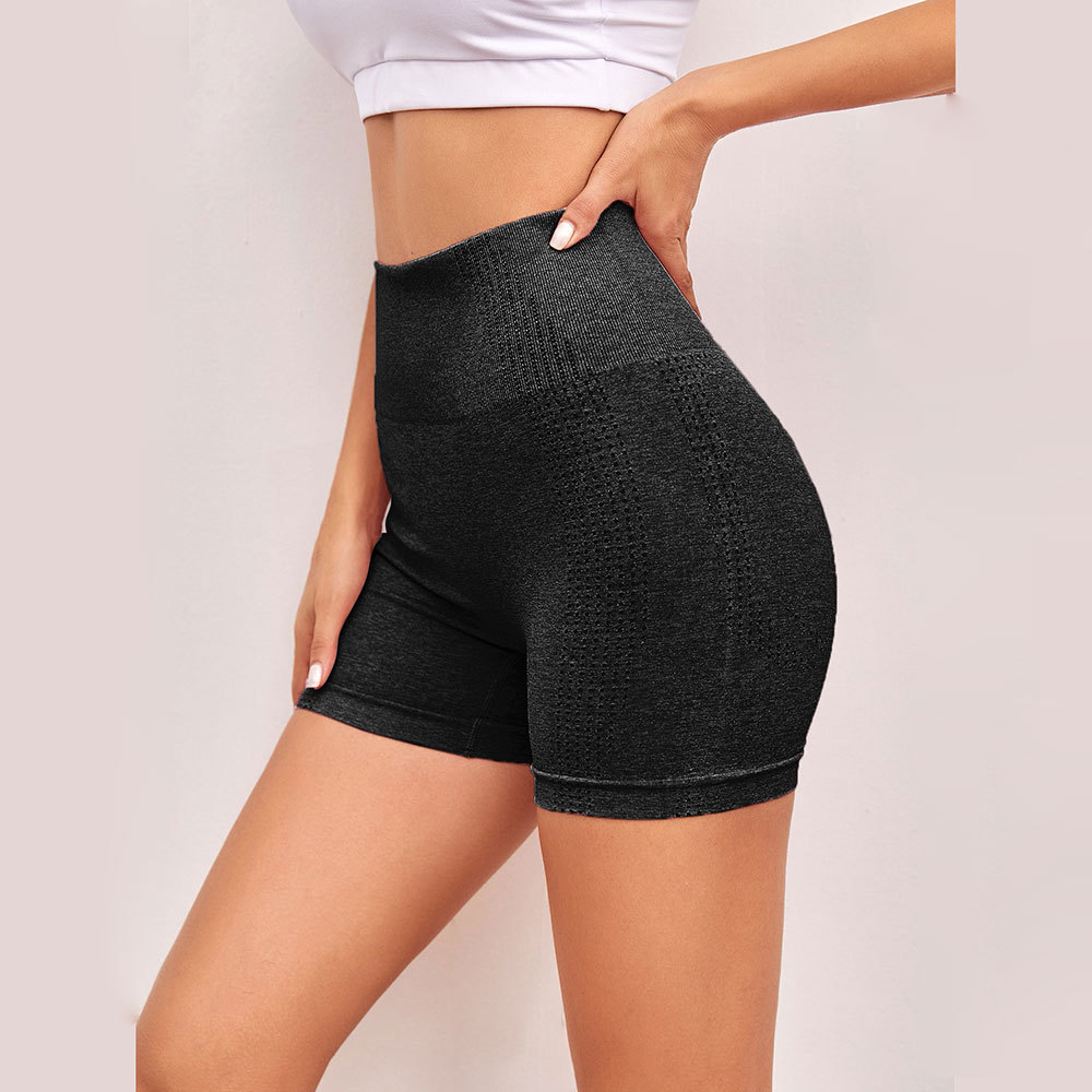 Hot selling new high waist hip lifting sports tight running breathable knitted seamless Yoga shorts for women