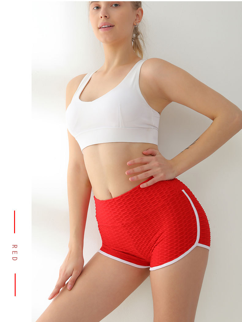 Tight three-part pants jacquard white edge high waist hip lifting Fitness Yoga Pants women