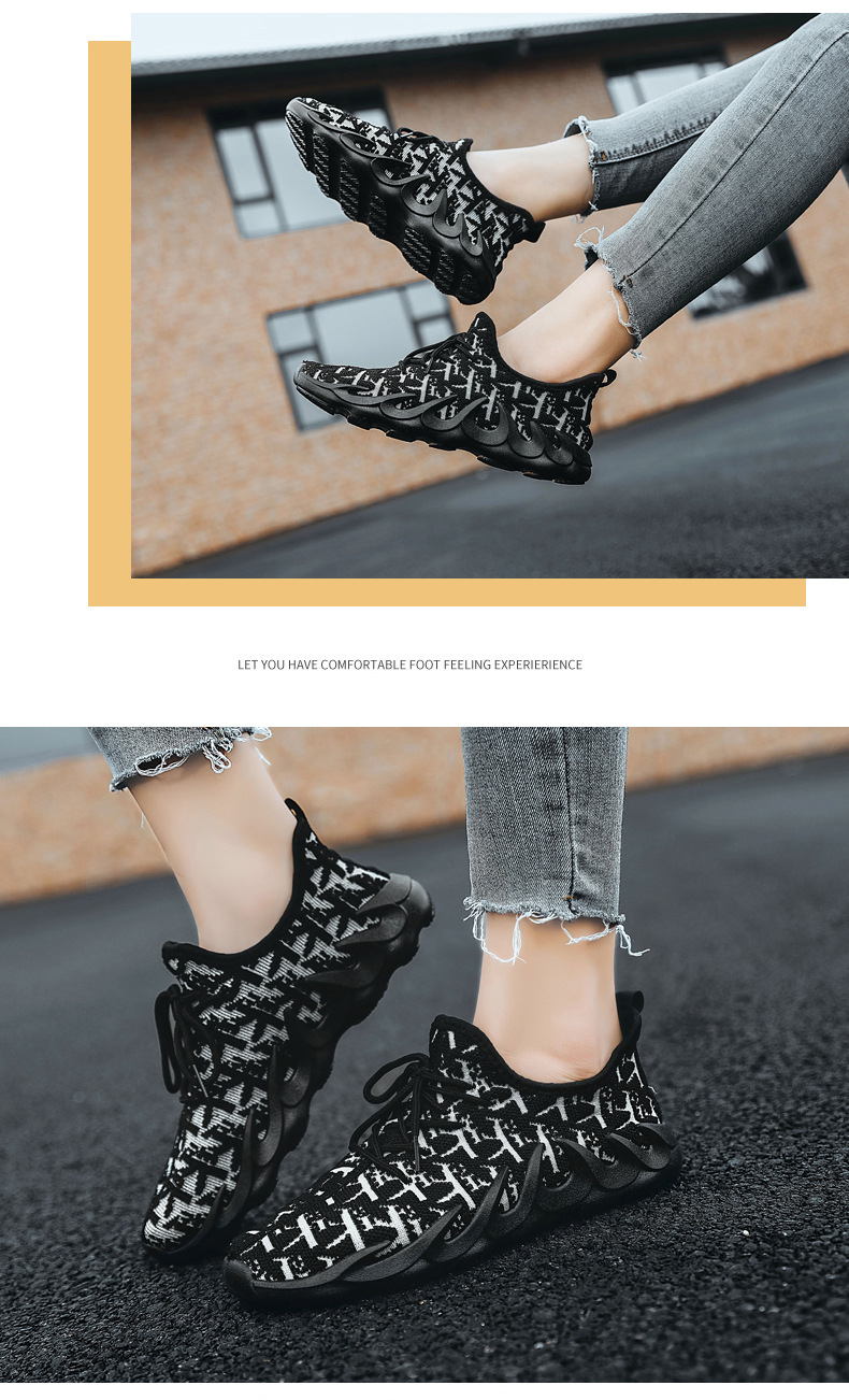 2021 summer knitted fabric simple sneakers women's shoes
