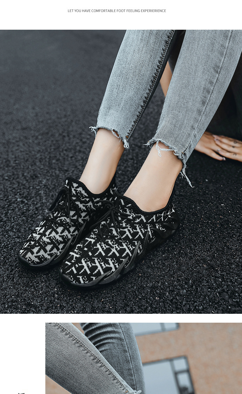 2021 summer knitted fabric simple sneakers women's shoes