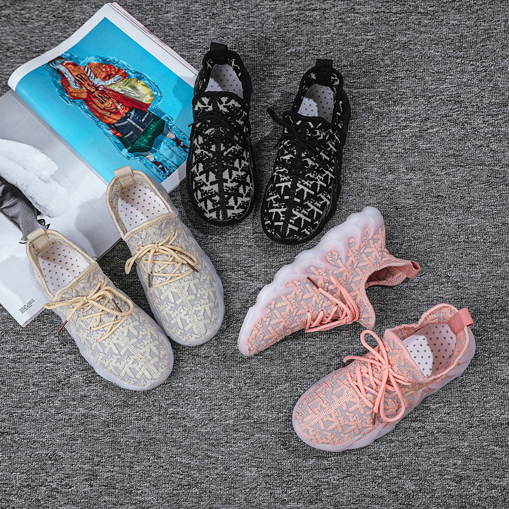 2021 summer knitted fabric simple sneakers women's shoes