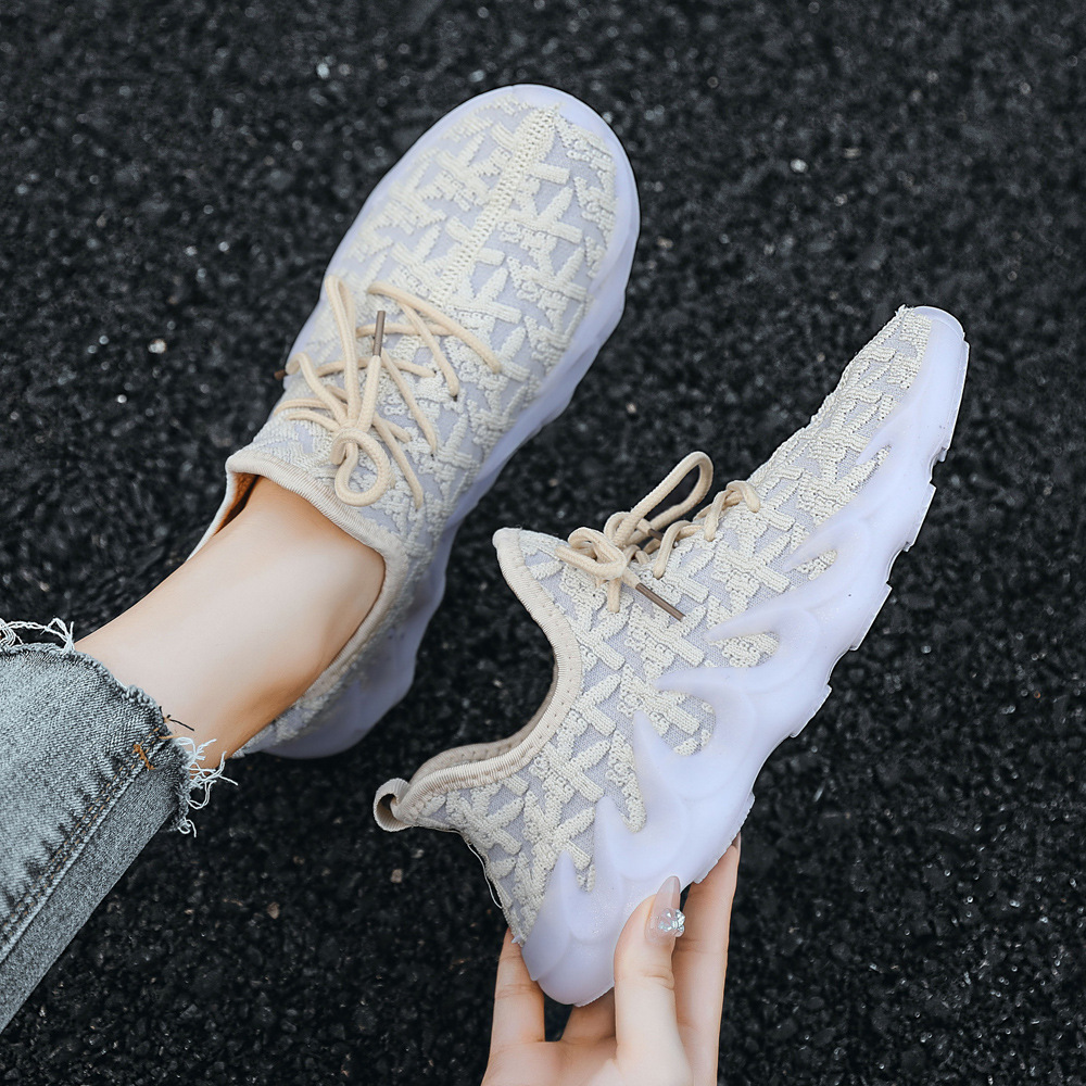 2021 summer knitted fabric simple sneakers women's shoes